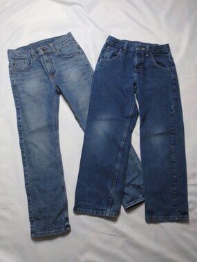 2PC LOT WRANGLER boys JEANS adjustable waist DENIM cowboy WESTERN SIZE10